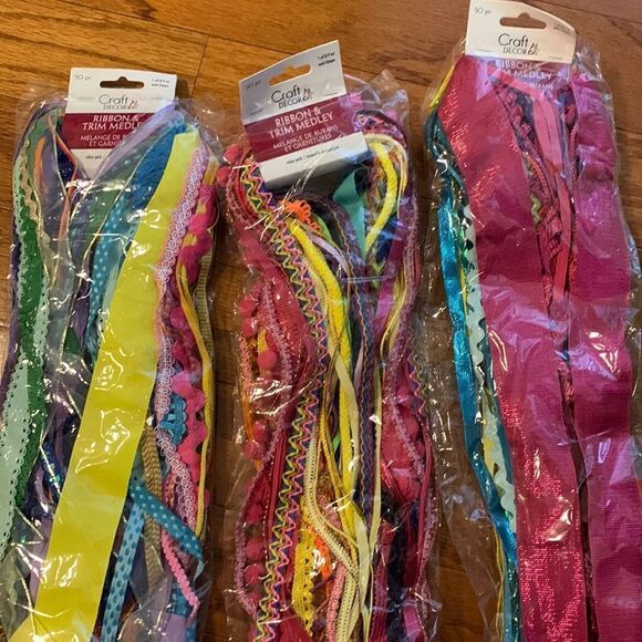 Craft Decor Ribbon & Trim melody value pk. 50pc X 1 yard X 3 packages (Party) - Picture 2 of 4